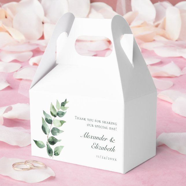 Ballotins Watercolor Eucalyptus Wedding | White (Mariage)