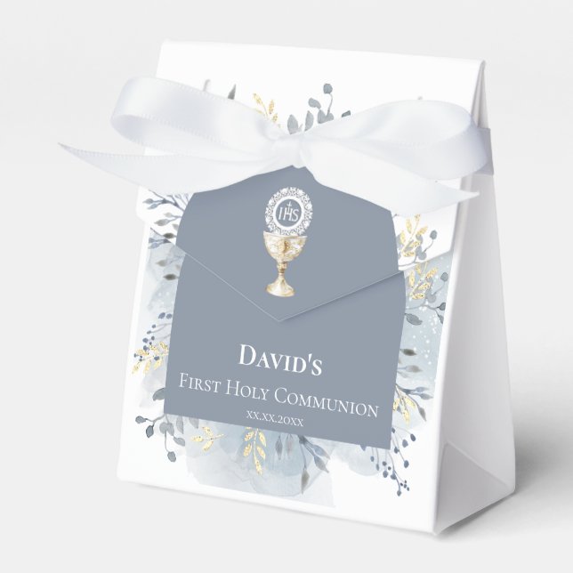 Ballotins watercolor foliage First Holy Communion (Verso)