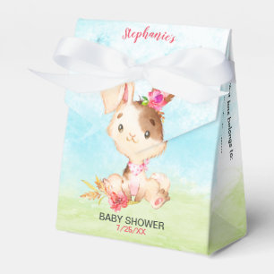 Ballotins Watercolor Girl Bunny Baby shower ferme