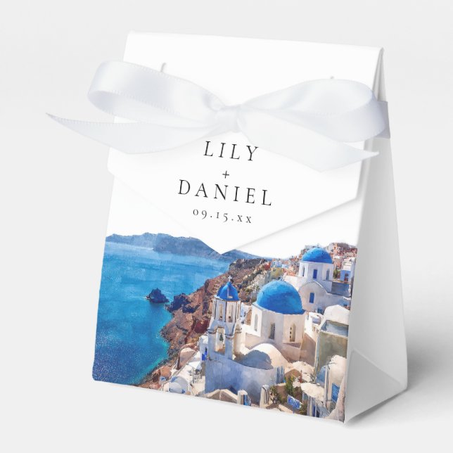 Ballotins Watercolor Santorini Greece Destination Wedding (Verso)