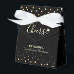 Ballotins Week-end d'enterrement de vie de jeune fille Black<br><div class="desc">Ces boîtes de faveurs amusantes au design pailleté or sont parfaites pour les week-ends de fête d'enterrement de vie de jeune fille. À votre groupe d'amies avec ces boîtes de fête personnalisées. Trouvez des articles assortis dans ma boutique.</div>