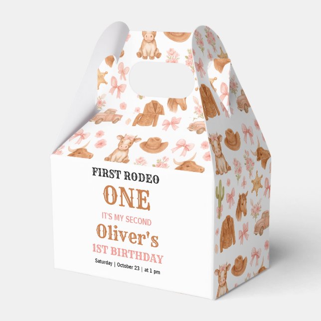 Ballotins Western Coquette Cowgirl 1st Birthday Cute Pink (Verso)