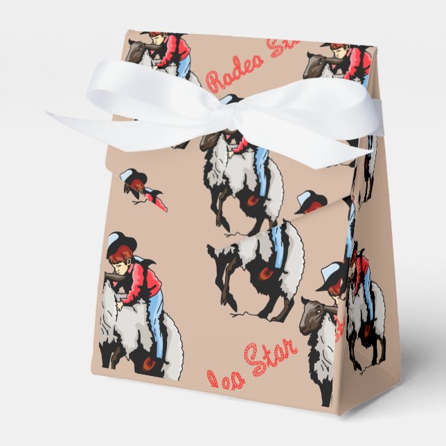 Ballotins Western Party Favor Box Rodeo Mutton Busting (Verso)