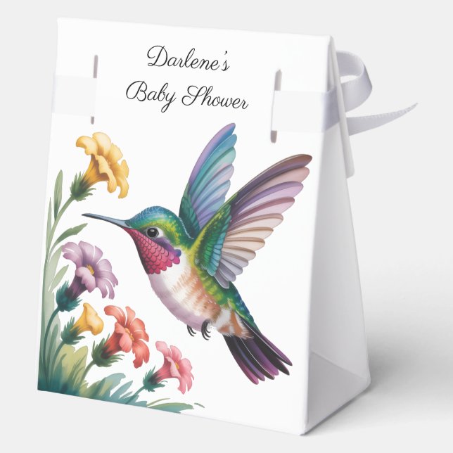 Ballotins Whimsical Hummingbird Floral Baby Shower (Verso)
