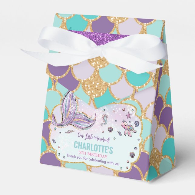 Ballotins Whimsical Mermaid Queue 1er anniversaire fille Mer (Verso)