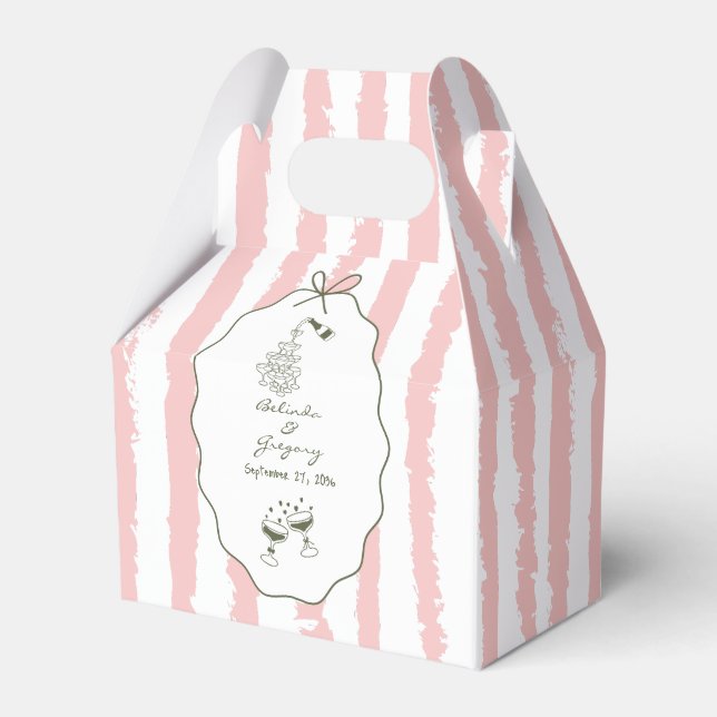 Ballotins Whimsical Stripes Handwritten Painted Wedding  (Verso)