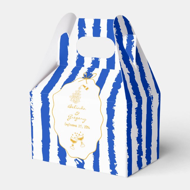 Ballotins Whimsical Stripes Handwritten Painted Wedding  (Verso)