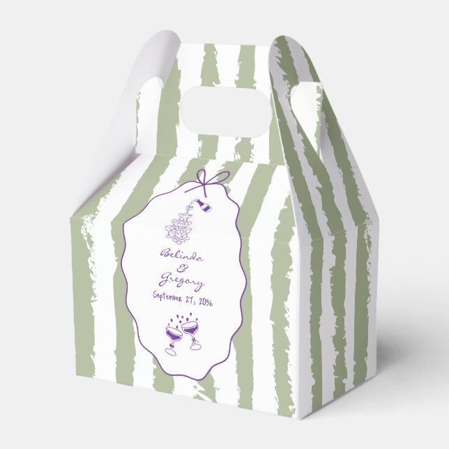 Ballotins Whimsical Stripes Handwritten Painted Wedding  (Verso)