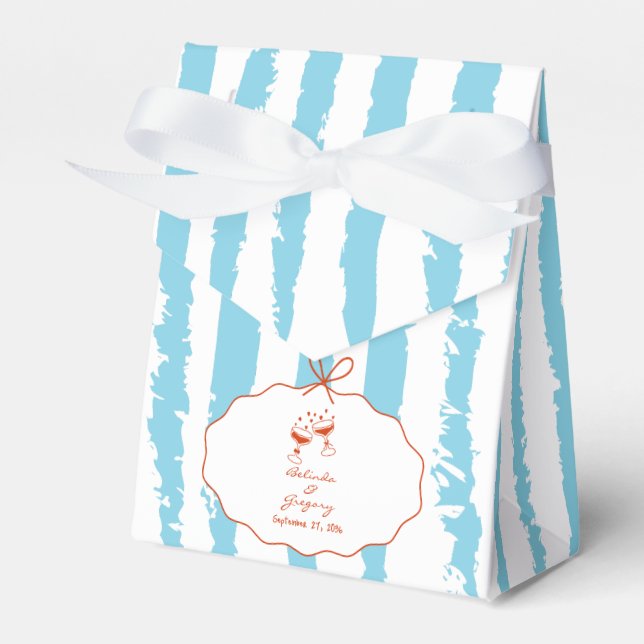 Ballotins Whimsical Stripes Handwritten Painted Wedding  (Verso)