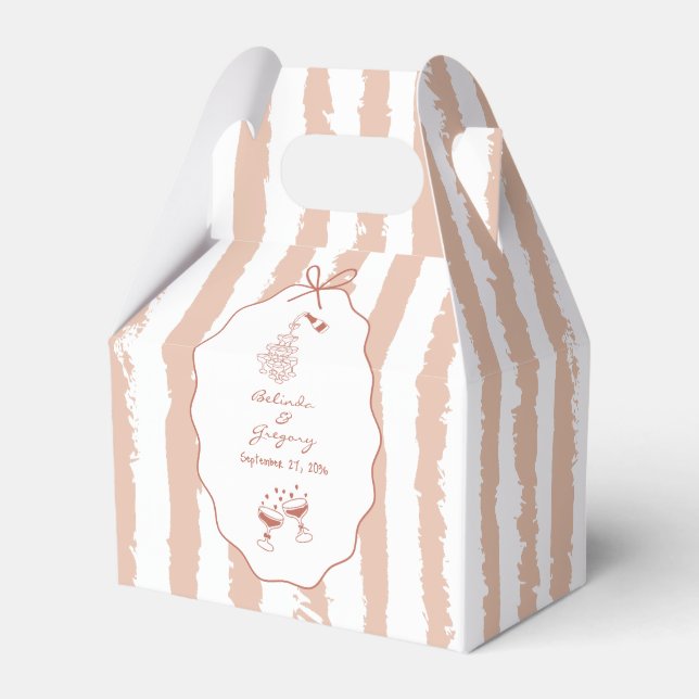 Ballotins Whimsical Stripes Handwritten Painted Wedding  (Verso)