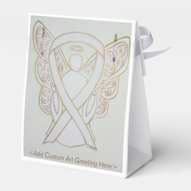 Ballotins White Awareness Ribbon Angel Party Favoriser les b (Arrière)