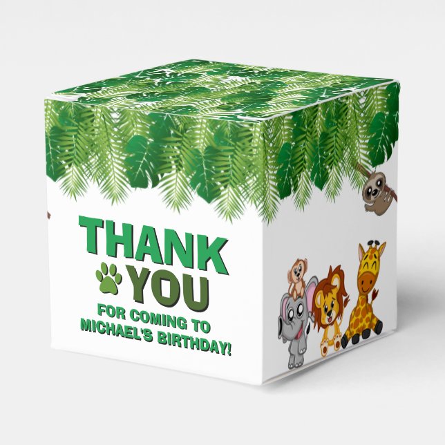 Ballotins Wild One Jungle Safari animal Anniversaire Merci (Verso)