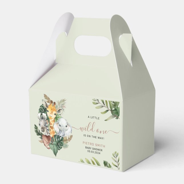 Ballotins Wild One Safari Animaux Baby shower garçon (Verso)