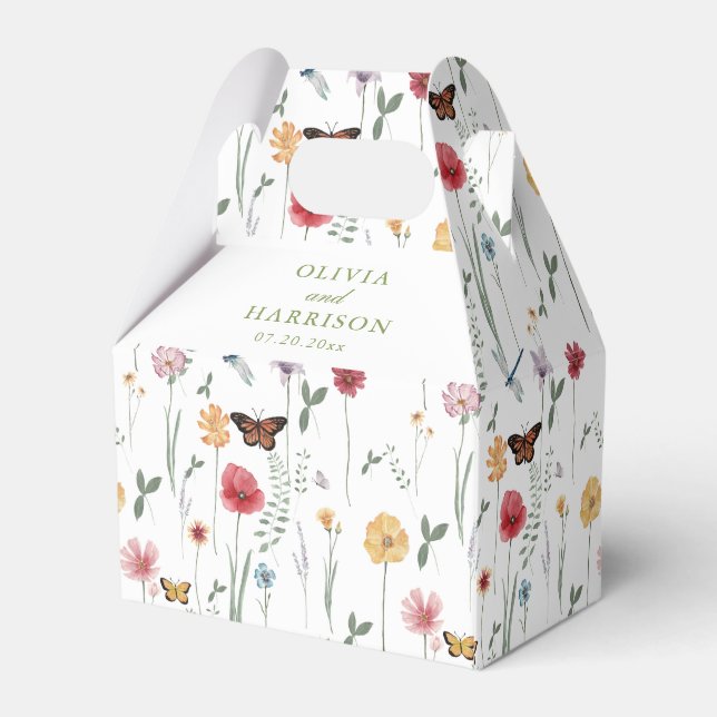 Ballotins Wildflower Garden Wedding Favor Box (Arrière)