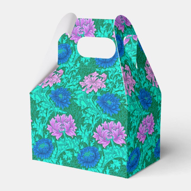 Ballotins William Morris Chrysanthèmes, Aqua et Violet (Verso)