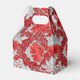 Ballotins William Morris Floral, Deep Red and Grey / Grey