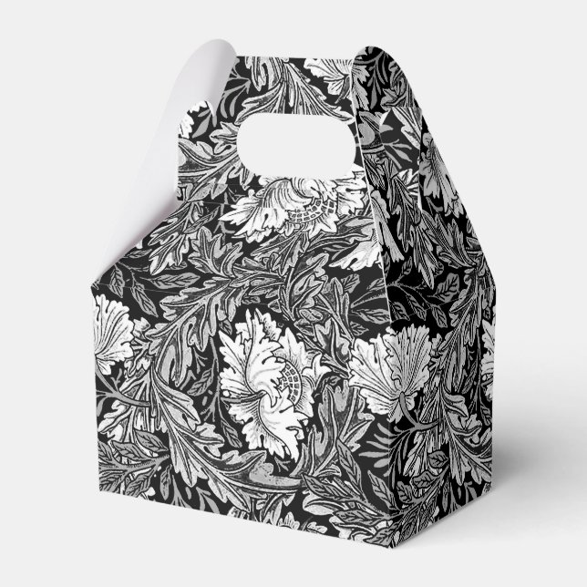 Ballotins William Morris Floral, Noir, Blanc & Gris (Verso)