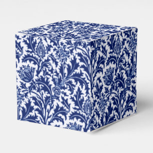 Ballotins William Morris Thistle Damask, Cobalt Bleu & Blanc