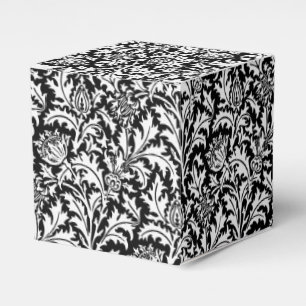 Ballotins William Morris Thistle Damask, noir et blanc