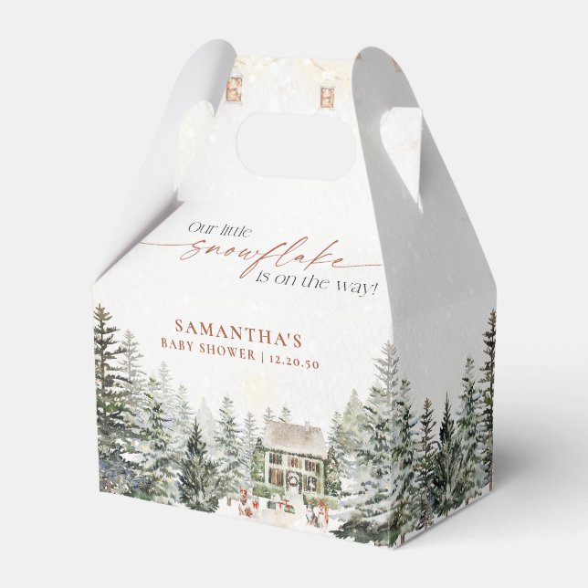 Ballotins Winter Christmas Baby Shower Favor Box (Verso)