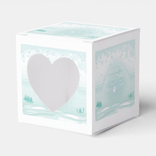 Ballotins Winter Christmas Heart Window Favor Box (Verso)