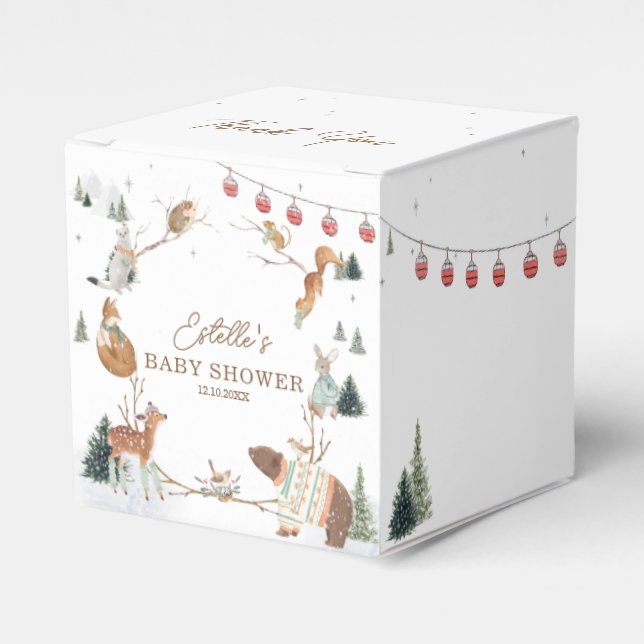 Ballotins Winter Woodland Animals Forest Baby Shower Thank (Verso)