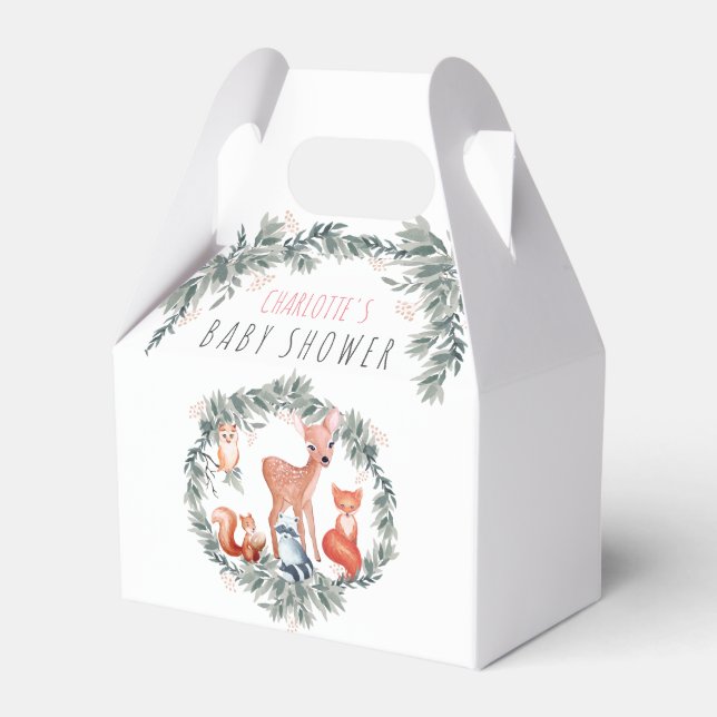 Ballotins Woodland Baby shower Forêt Animaux Fille Ballotin (Verso)