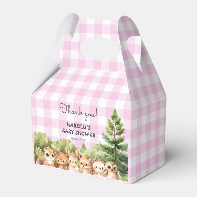 Ballotins Woodland rose bébé fille douche (Verso)