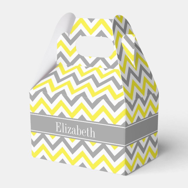 Ballotins Yellow Dk Gray White LG Chevron Gray Nom Monogram (Verso)