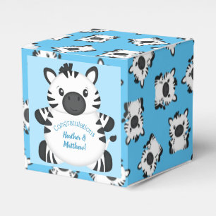 Ballotins Zebra Baby shower Safari Blue Boy