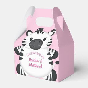 Ballotins Zebra Baby shower Safari Rose Girl