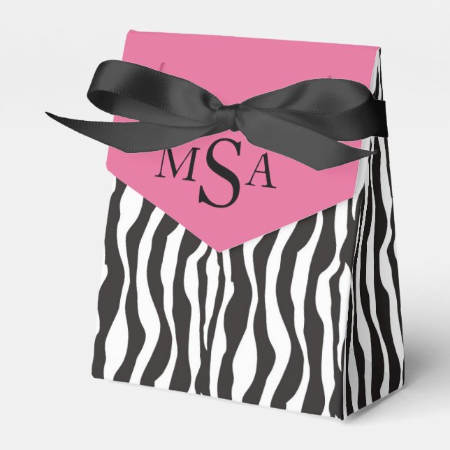 Ballotins Zebra Print & Carriage Baby shower boîte cadeau (Verso)