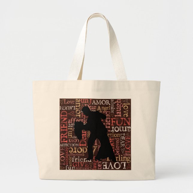 Ballroom Dancing Couple Silhouette, Sac Jumbo (Devant)