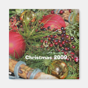 Balls Beads Evergreens Christmas Holiday Magnet