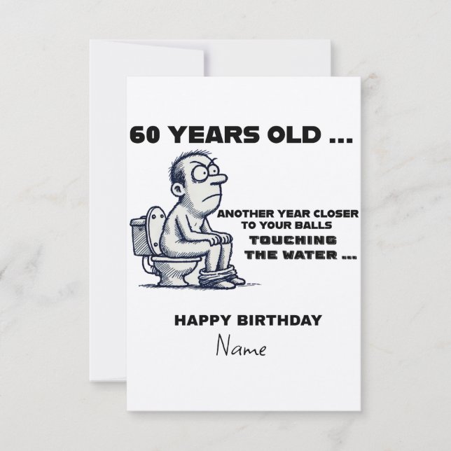  Balls in the Water, Funny 60th Birthday Card for  (Devant)