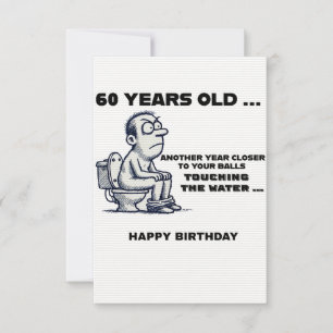 Balls in the Water, Funny 60th Birthday Card pour
