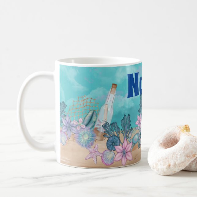 Balnéaire personnalisé Ocean Beach Café Mug (Avec donut)