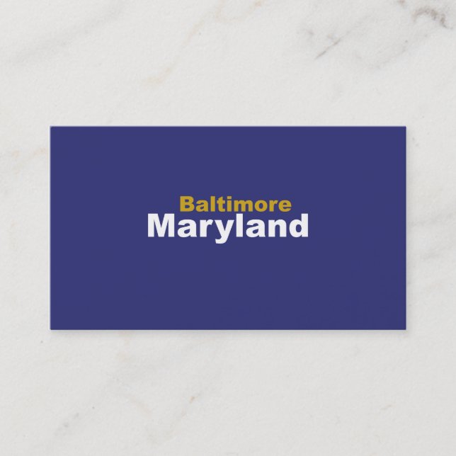 Baltimore, Cartes de visite du Maryland (Devant)