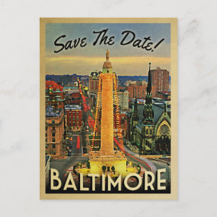 Baltimore Enregistrer La Date Cartes Postales Vint