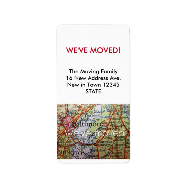 Baltimore Nous avons déménagé le étiquette (Devant)