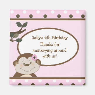 Bambino mignon Singe rose Faveur BIrthday Magnet