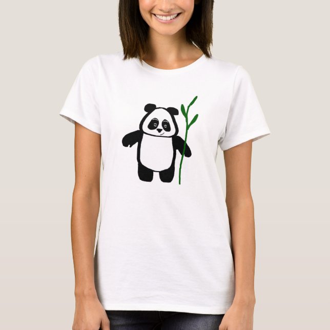 Bambou le T-shirt de dames de panda (Devant)
