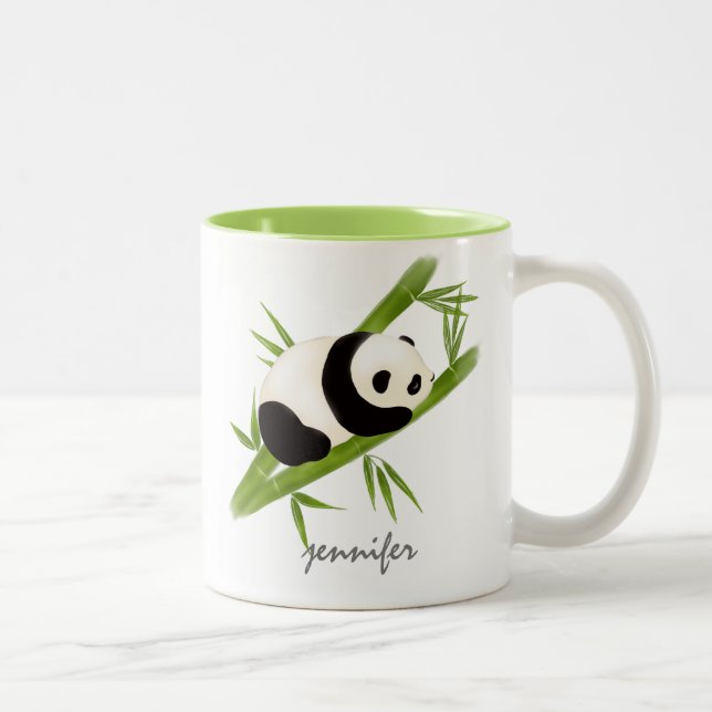 Bambou personnalisé mignon Panda Bear Mug (Droit)