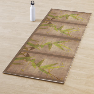 Bambou sur tapis de yoga en papier parchemin