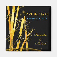 Bambous d'or : Sauvez la date Mariage Magnets
