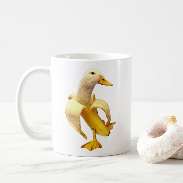 Banana Canard mème Mug double face (Avec donut)