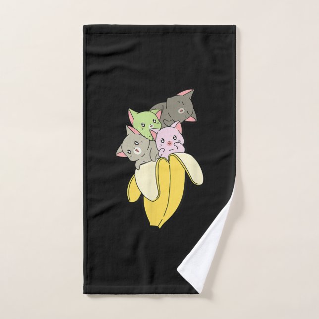 Banana Funny Chat | Cadeau Cute Kitten (Serviette à main)