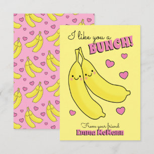 Banana Kids Classroom Valentine Cartes