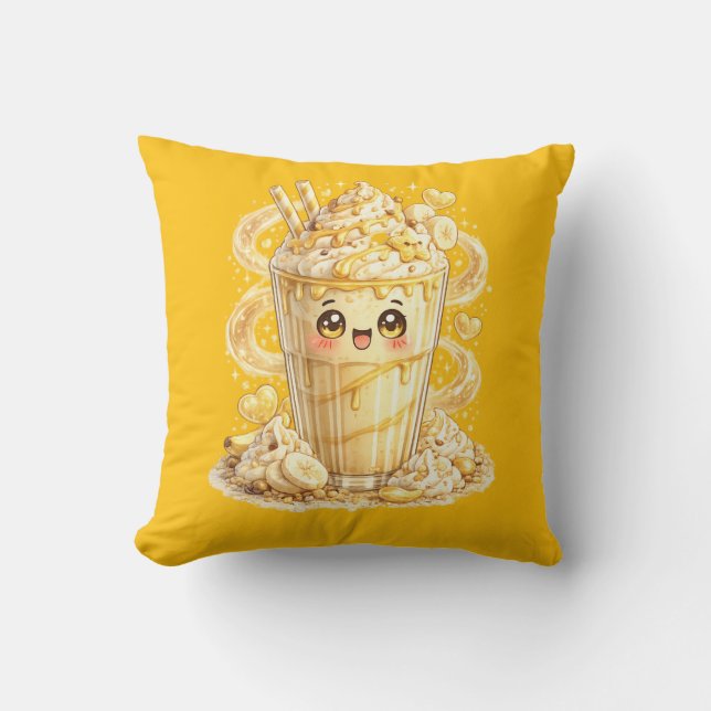 Banana Milkshake Kawaii Coussin Oreiller  (Recto)