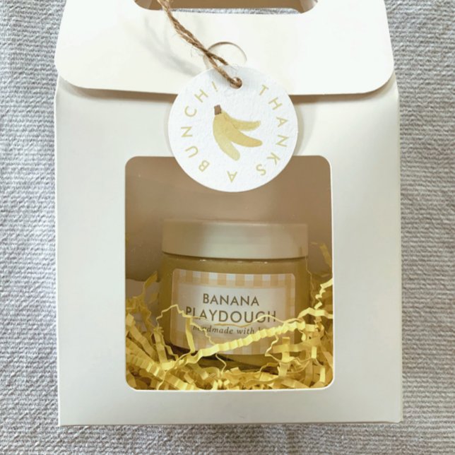 Banana Party Playdough Jaune En vichy Étiquettes (Créateur téléchargé)